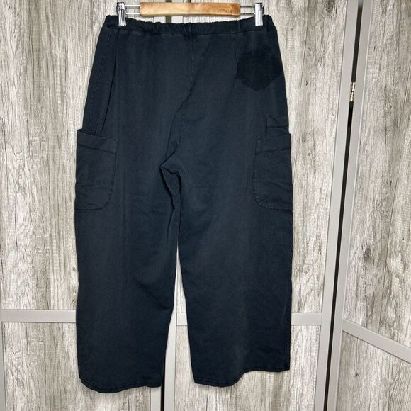 Iridium Pants Wide Leg Oversized Pockets Pull On Black Color Size M - Picture 4 of 7